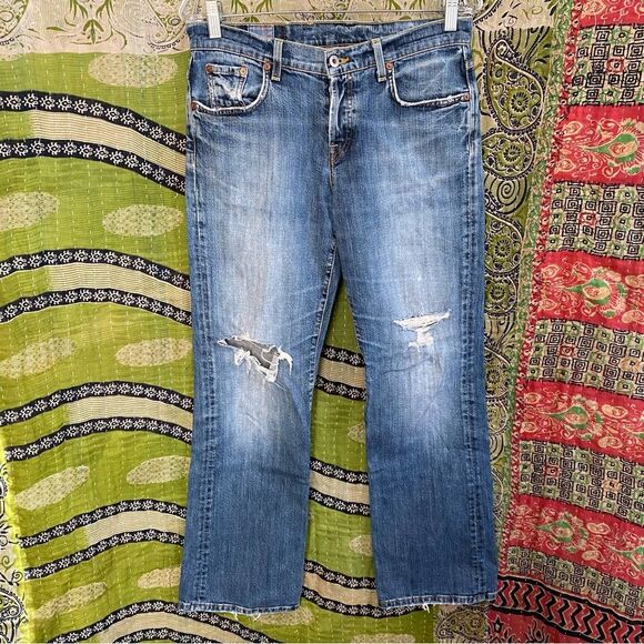 Y2K Lucky Brand Distressed Easy Rider Bootcut Jeans Size 6 - Picture 1 of 16